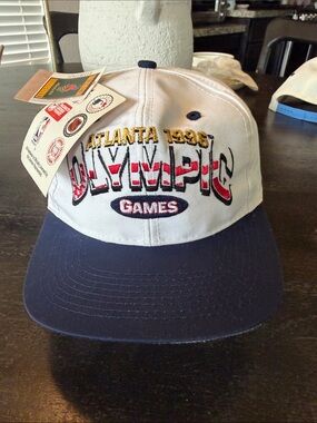 Logo Athletic White & Navy Atlanta 1996 Olympic Games Cap